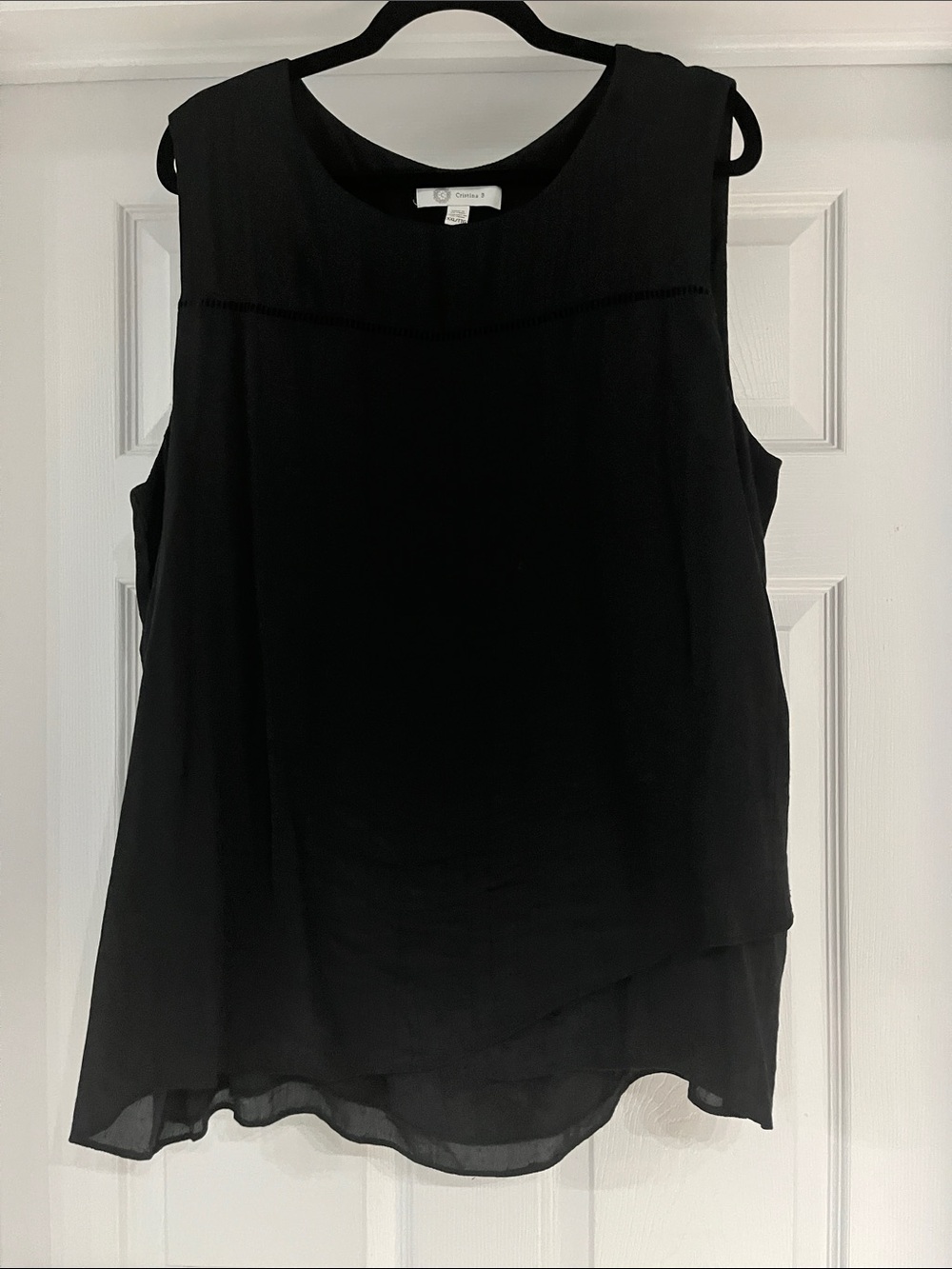 3/$15 Chiffon Layered Black Sleeveless Camisole - Women